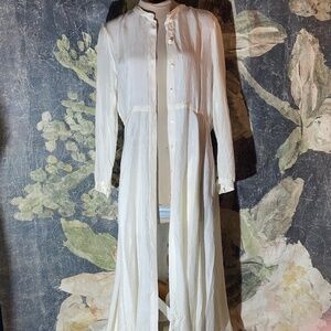 Free People X Brenda Knight Silk Maxi Shirt Dress